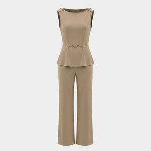 Ring Detail Wide Leg Set WHD0605146-LF2543