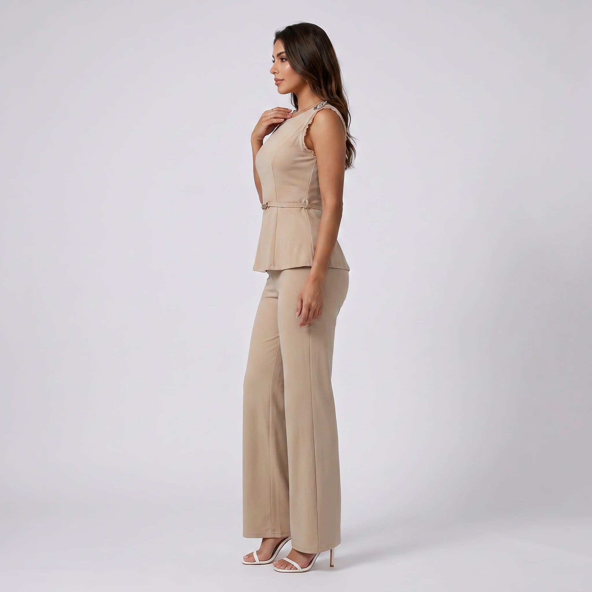 Ring Detail Wide Leg Set WHD0605146-LF2543