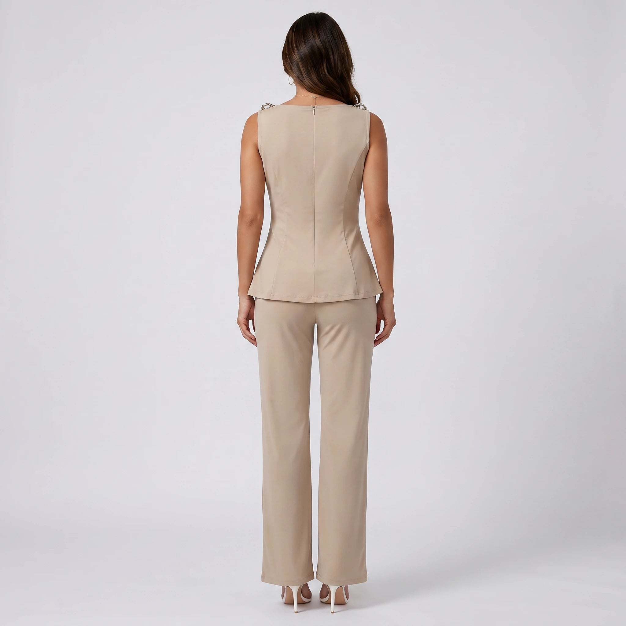 Ring Detail Wide Leg Set WHD0605146-LF2543