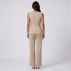Ring Detail Wide Leg Set WHD0605146-LF2543