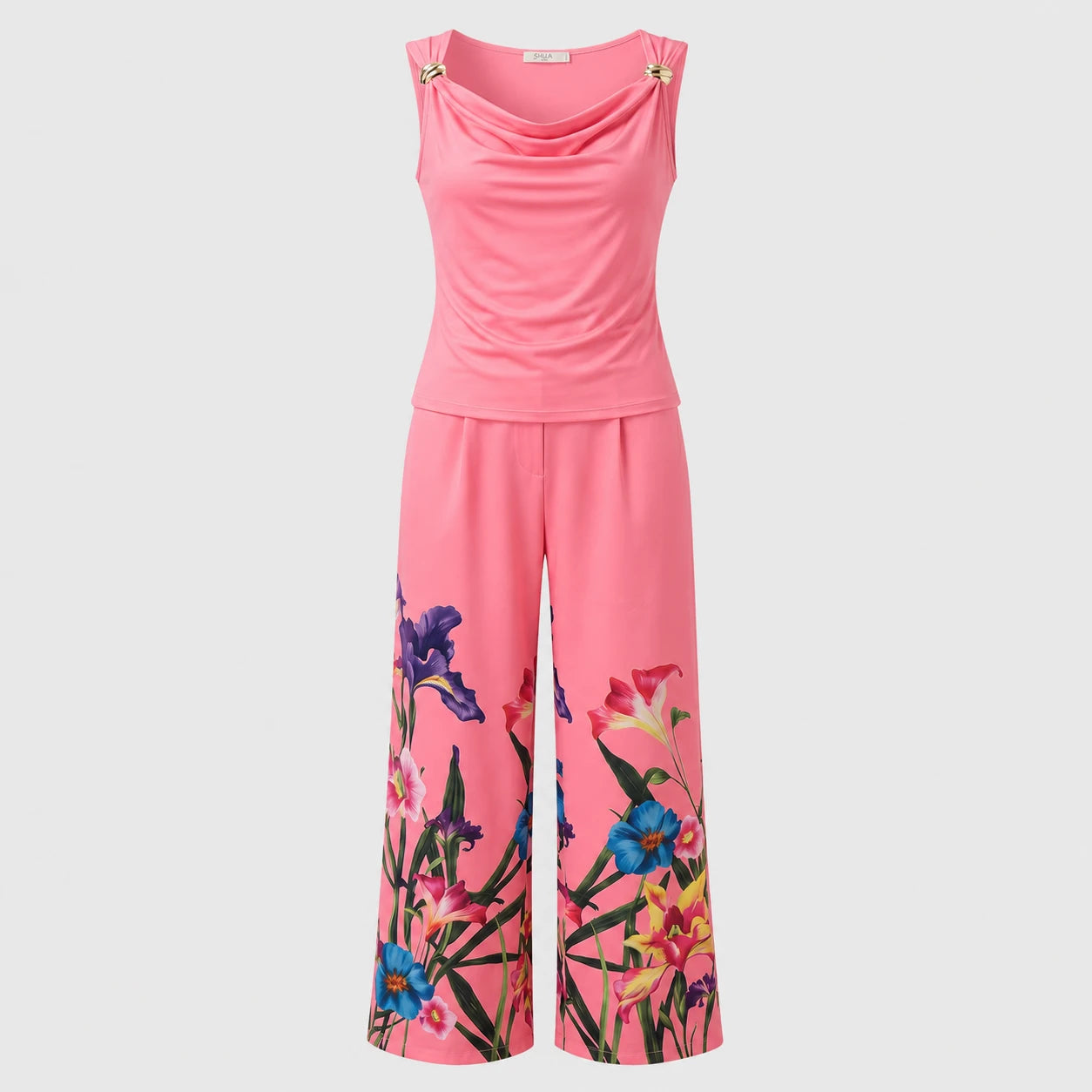Floral Wide Leg Pants Set WHD0605147-LF2542