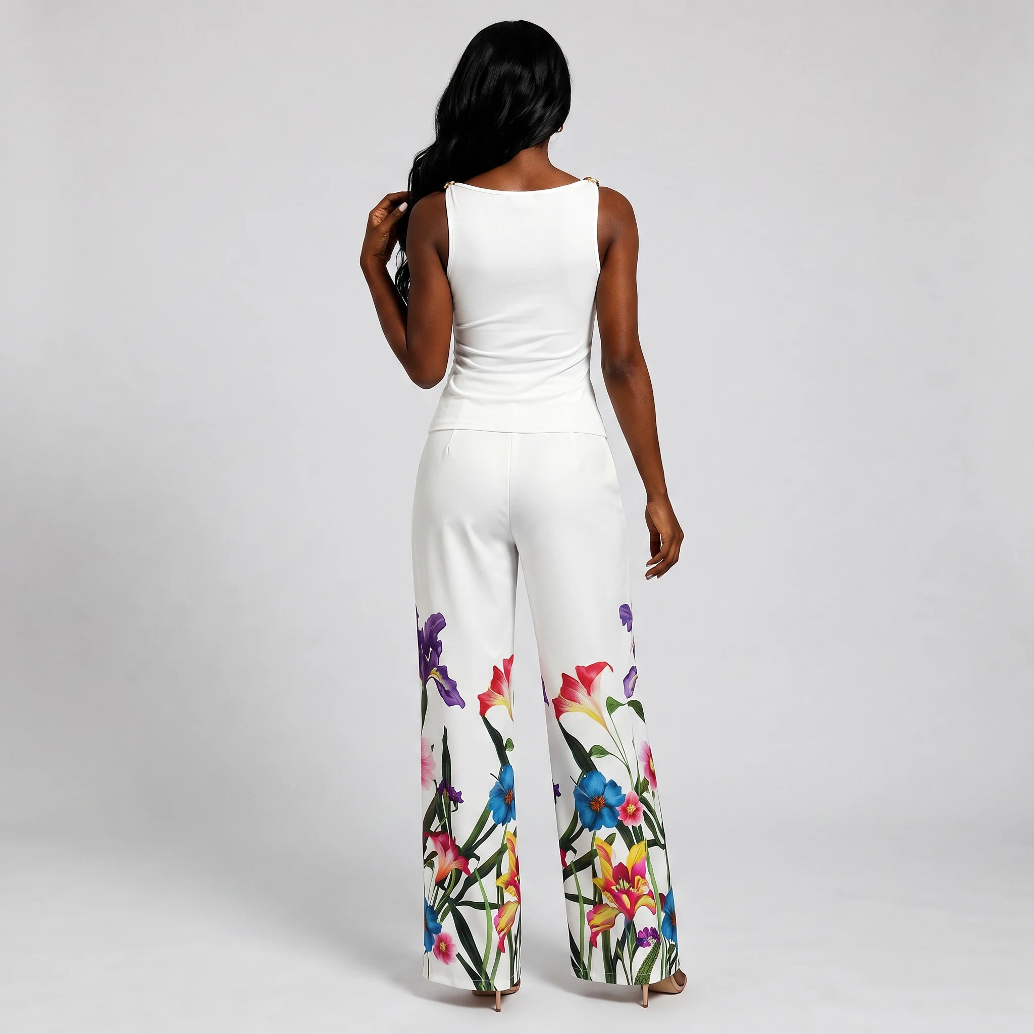 Floral Wide Leg Pants Set WHD0605147-LF2542