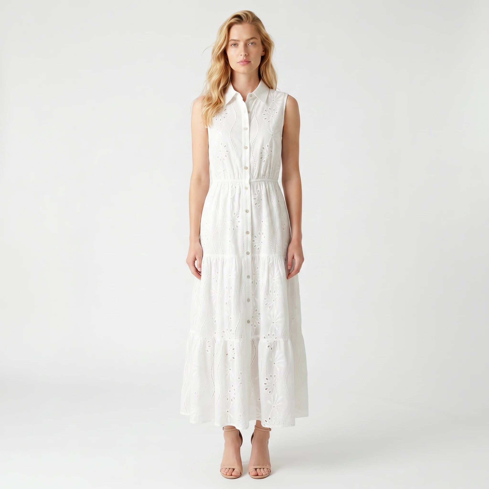 Embroidered Sleeveless Maxi Dress WHD0605150-S-2512171
