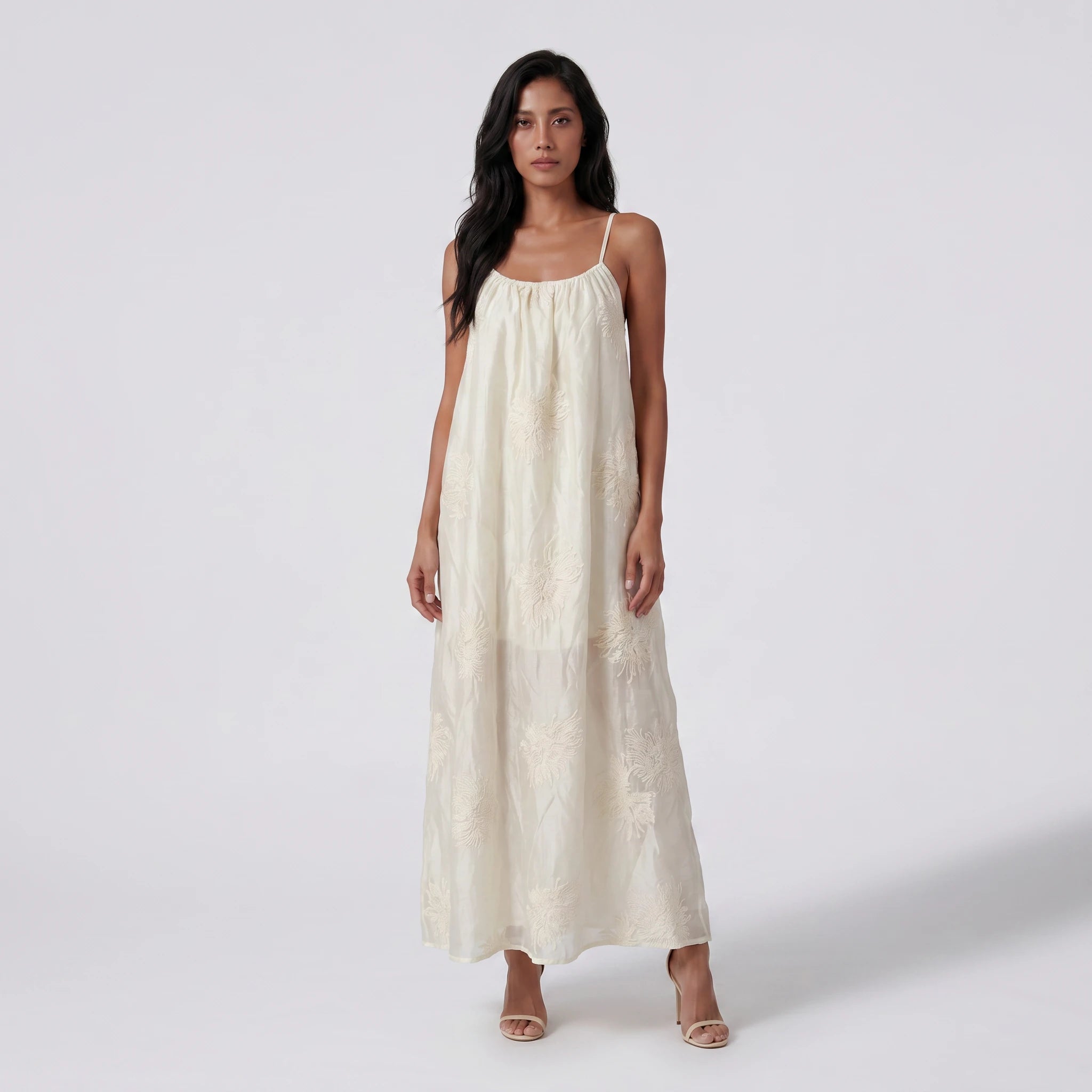 Floral Embroidered Cami Maxi Dress WHD0605151-S-2506154