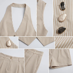 Striped Halter Shorts Set WHD0605152-S-250886