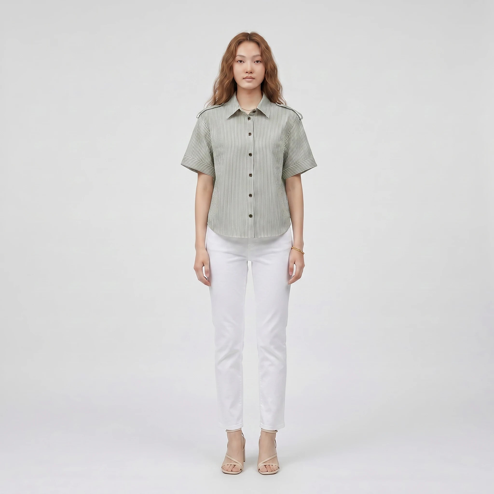 Striped Short Sleeve Shirt WHD0605154-S-250878