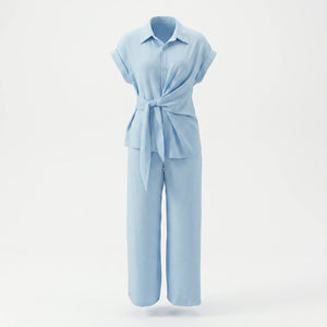 Knot Front Wide Leg Set WHD0605155-S-250992
