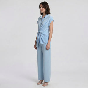 Knot Front Wide Leg Set WHD0605155-S-250992