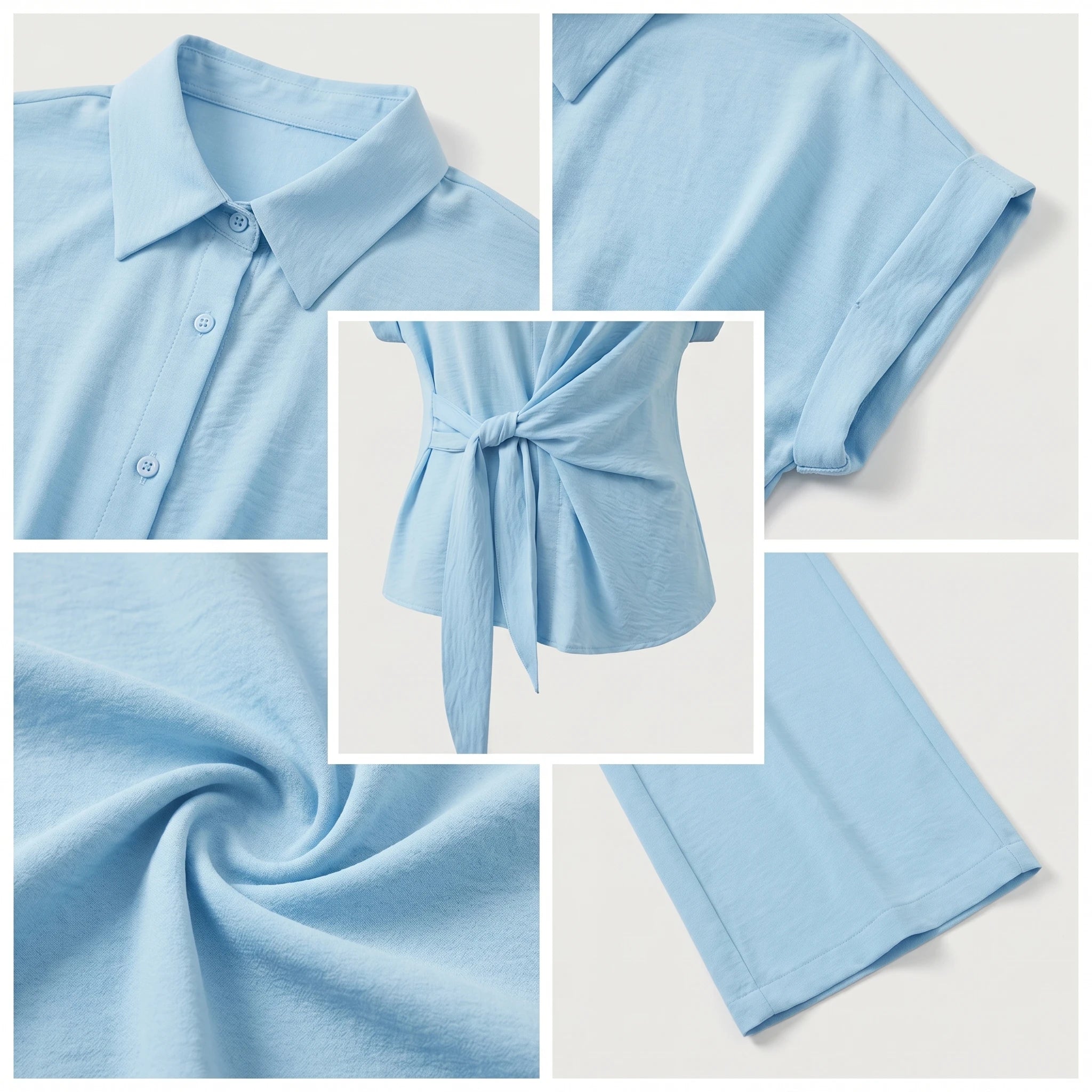 Knot Front Wide Leg Set WHD0605155-S-250992