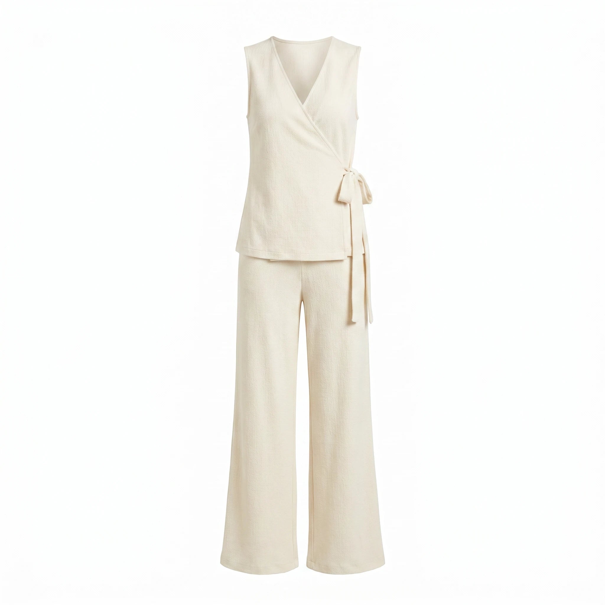 Tie-Waist Wide Leg Set WHD0605156-S-251074