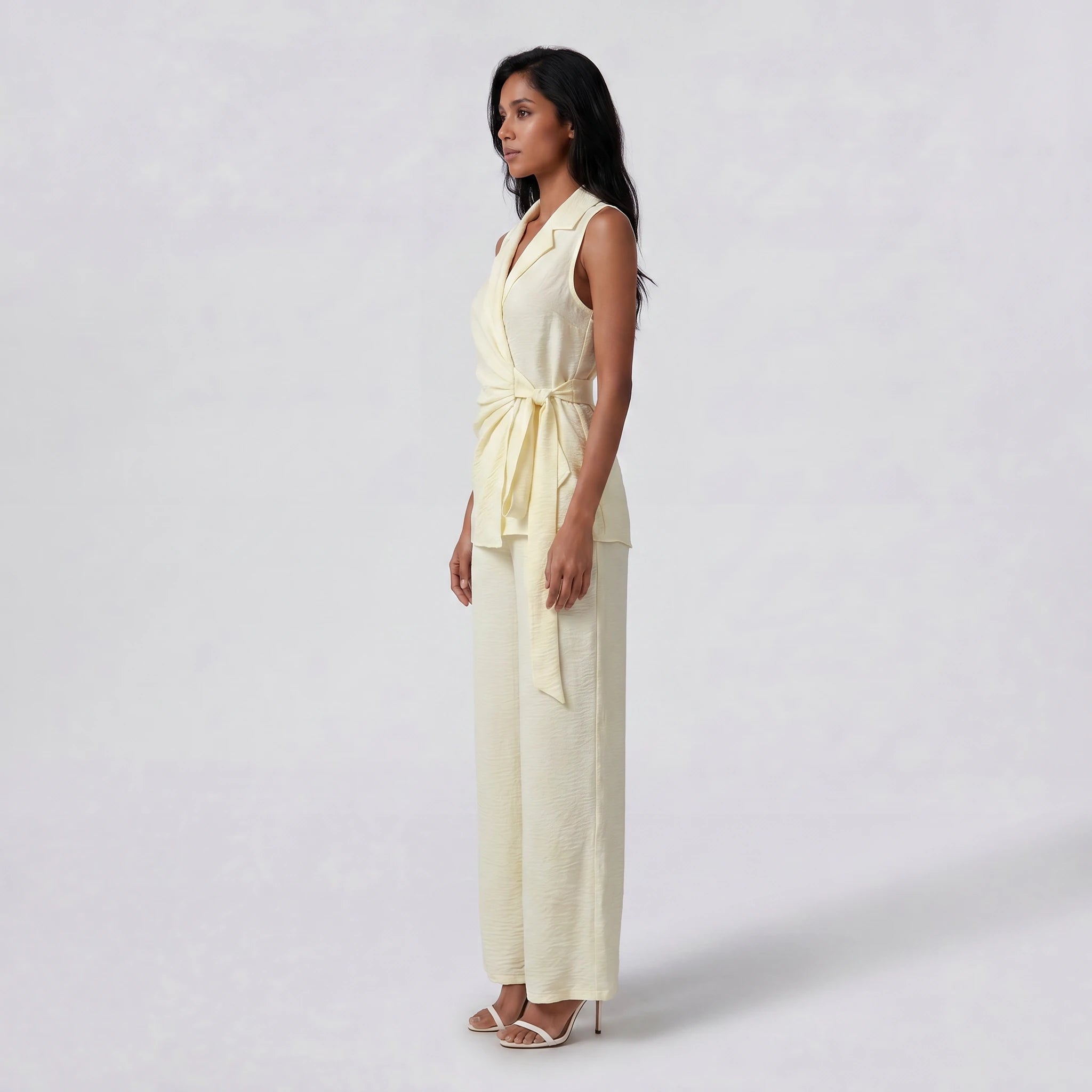 Tie-Waist Wide Leg Set WHD0605156-S-251074