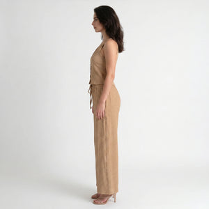 Textured V-Neck Pant Set WHD0605157-S-250968