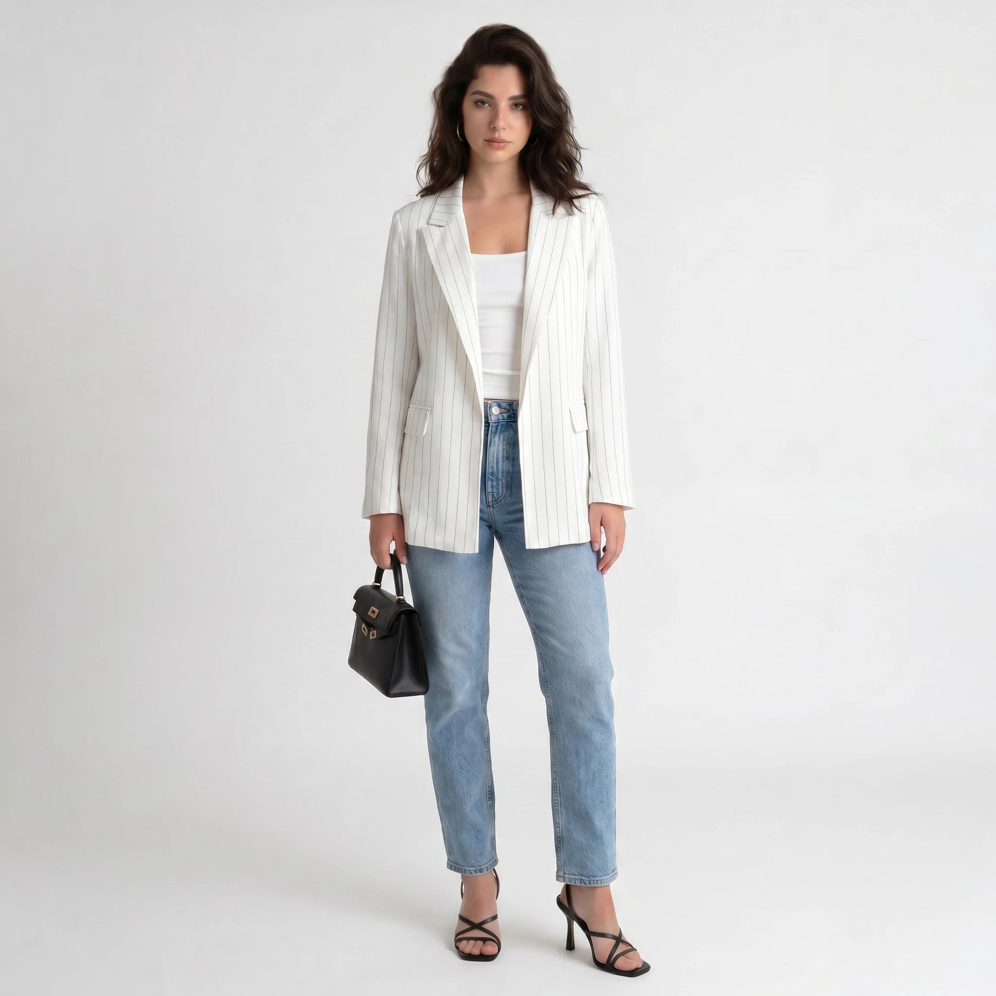 Textured V-Neck Pant Set WHD0605158-S-2411103