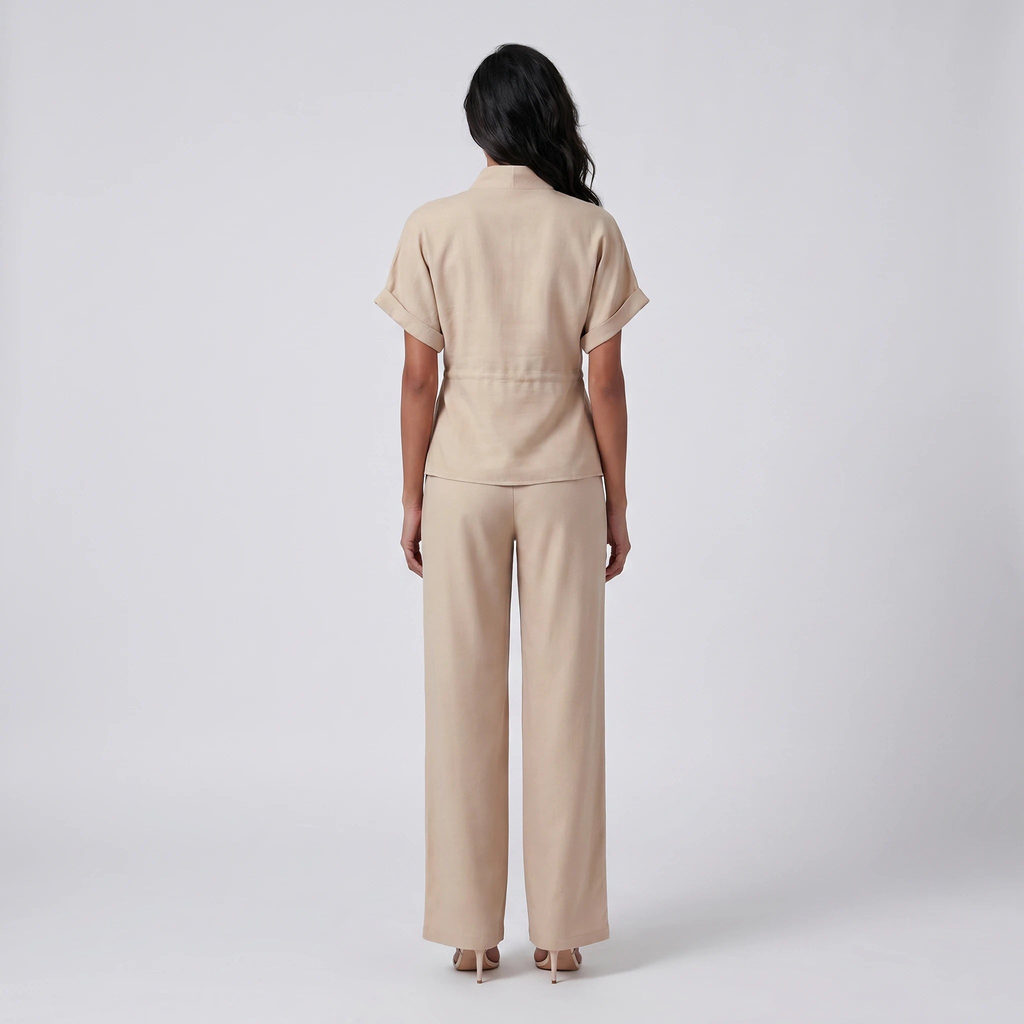 Zip Front Wide Leg Set WHD0605159-S-251127