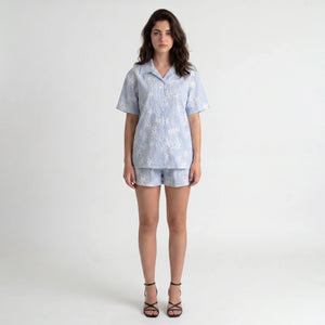 Embroidered Stripe Shorts Set WHD0605160-S-2505135