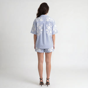 Embroidered Stripe Shorts Set WHD0605160-S-2505135
