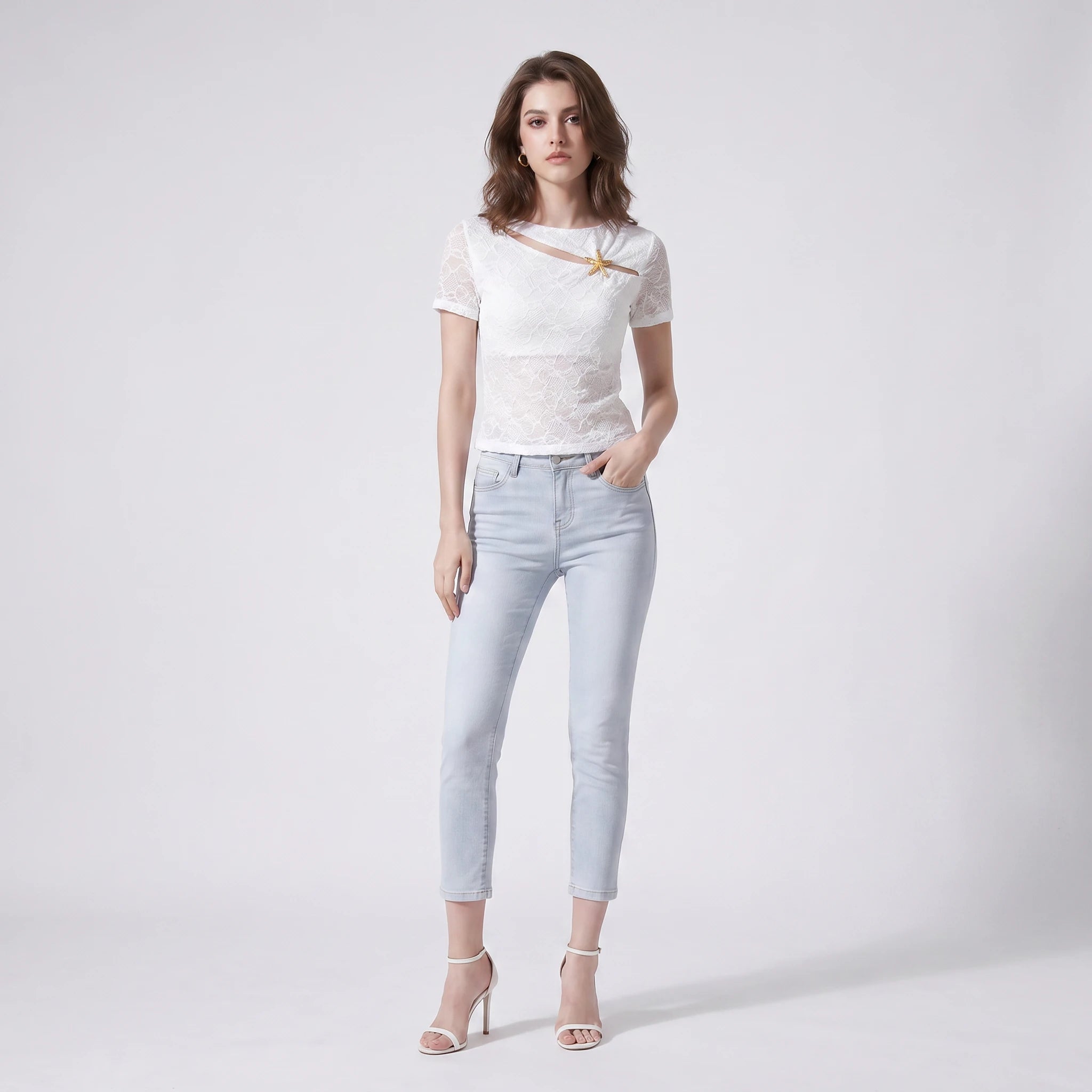 Starfish Detail Cutout Top WHD0605165-S-250755