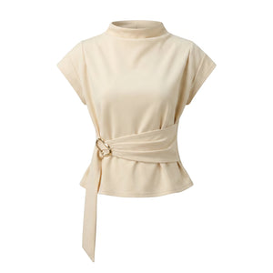 Wrap Waist Buckle Top WHD0605166-S-251239