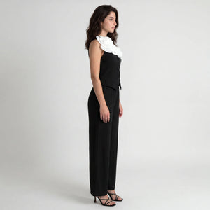Pleated Flower Wide Leg Set WHD0605167-S-250831