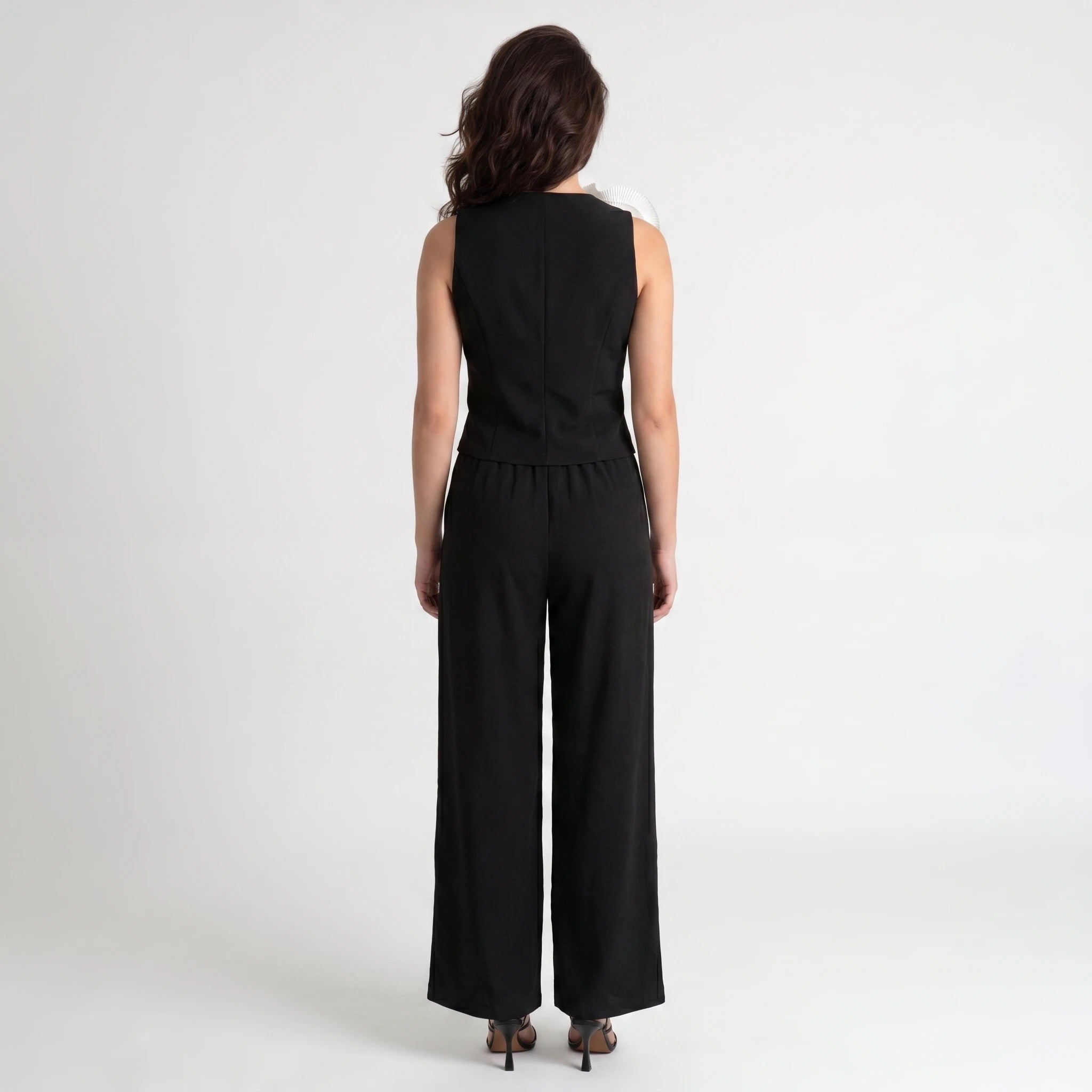 Pleated Flower Wide Leg Set WHD0605167-S-250831