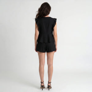 Embroidered Ruffle Shorts Set WHD0605169-S-2506121