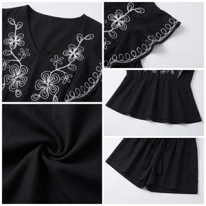 Embroidered Ruffle Shorts Set WHD0605169-S-2506121