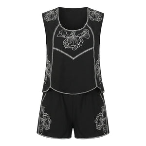 Embroidered Tank Shorts Set WHD0605170-206101