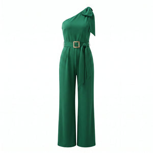 One-Shoulder Belted Jumpsuit WHD0605172-S-250226