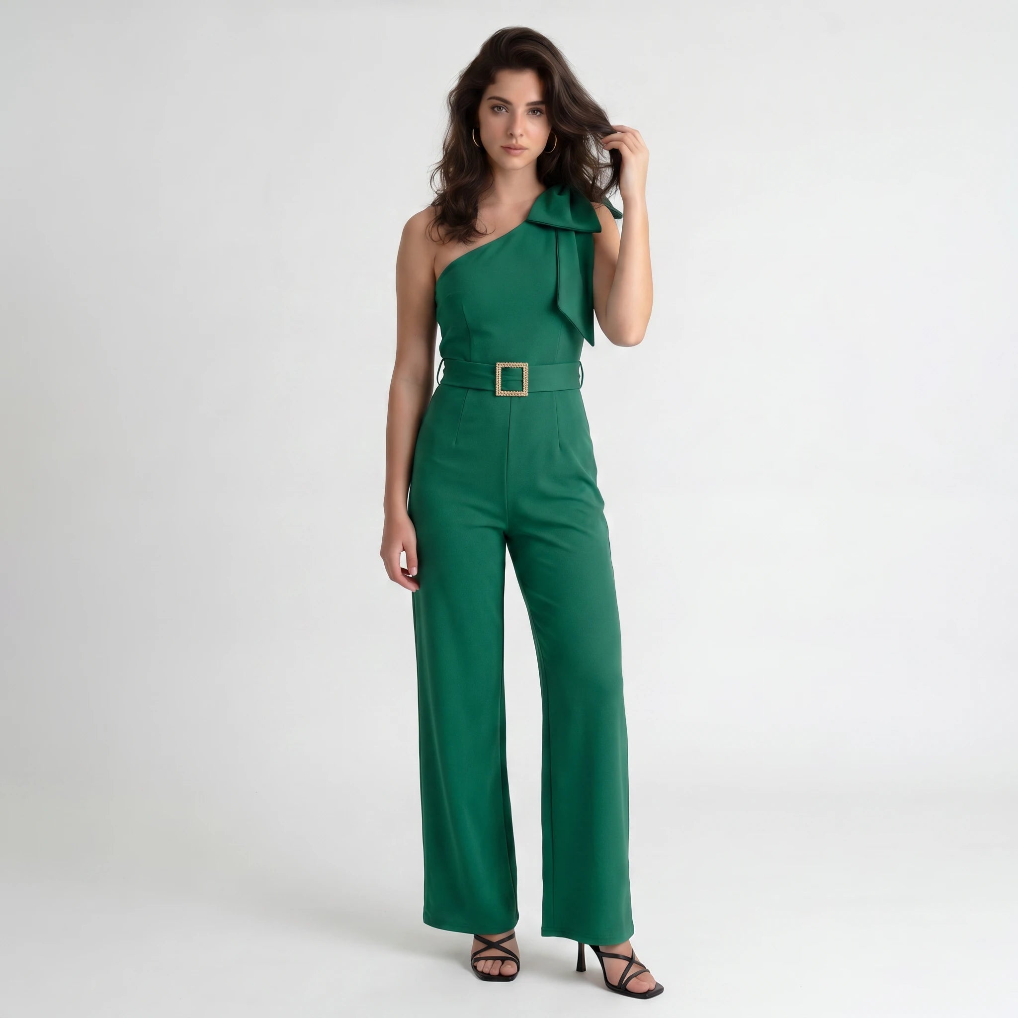 One-Shoulder Belted Jumpsuit WHD0605172-S-250226