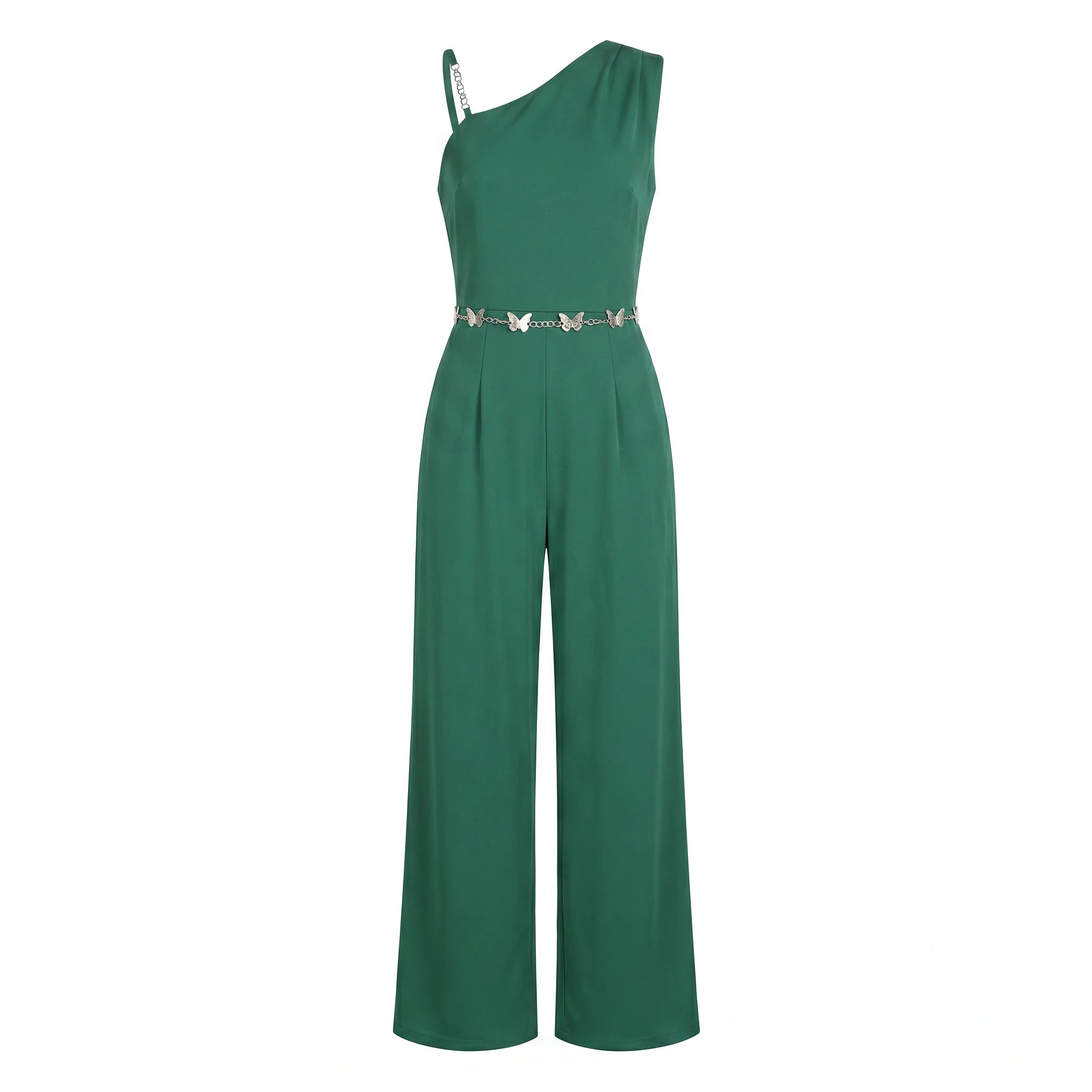 One-Shoulder Butterfly Chain Jumpsuit WHD0605174-S-250225