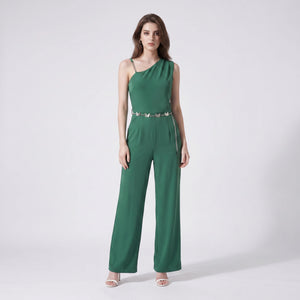 One-Shoulder Butterfly Chain Jumpsuit WHD0605174-S-250225