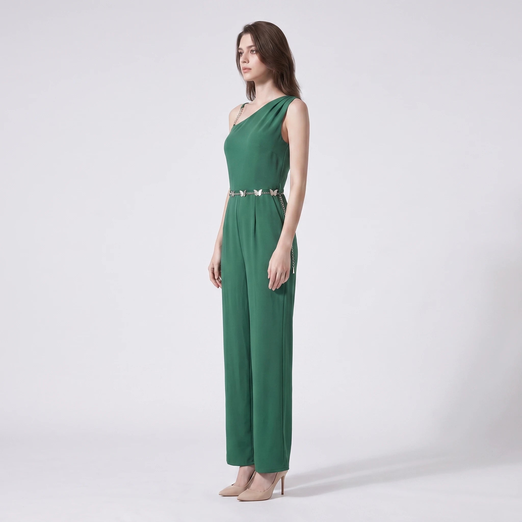 One-Shoulder Butterfly Chain Jumpsuit WHD0605174-S-250225