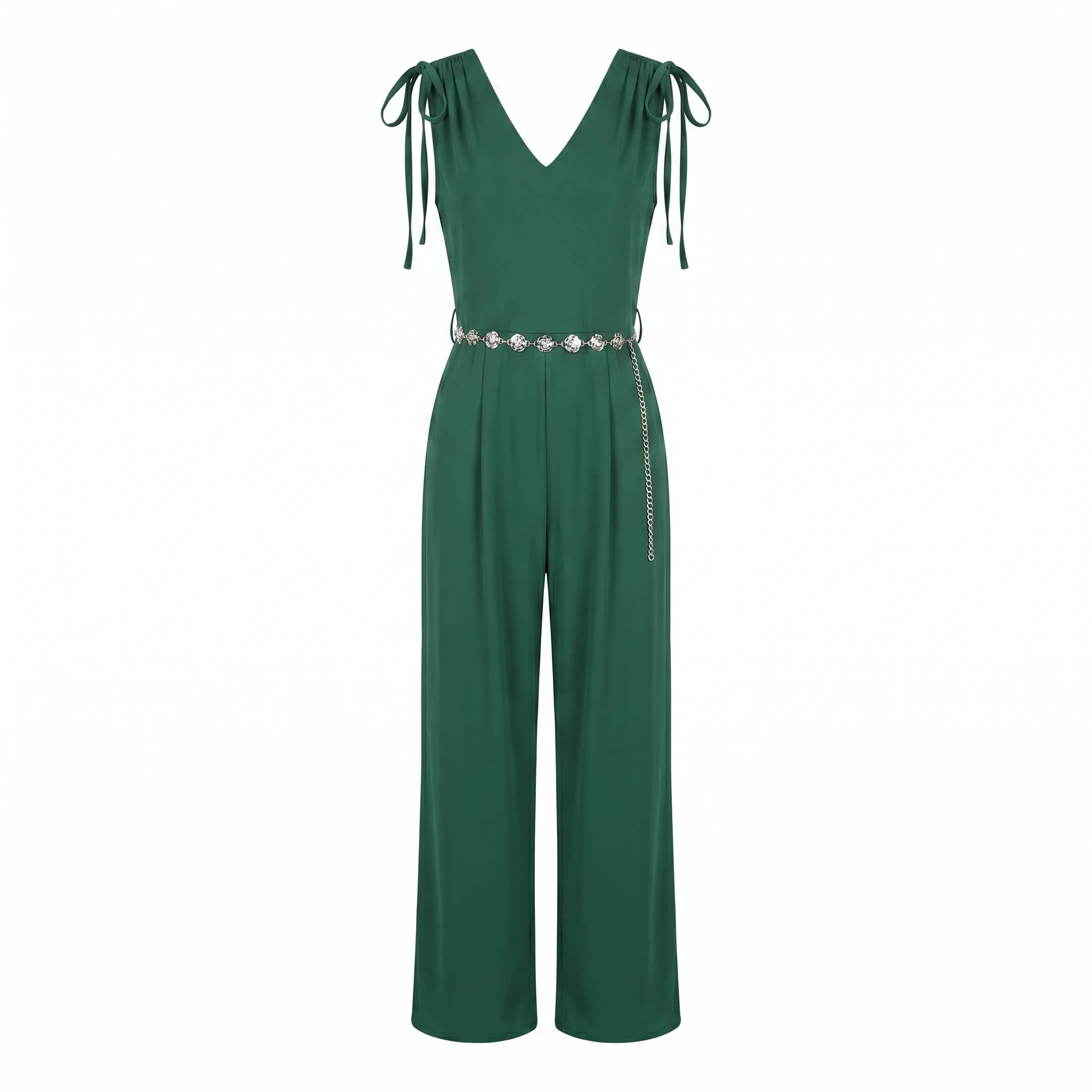 Tie-Shoulder Wide Leg Jumpsuit WHD0605175-S-250223
