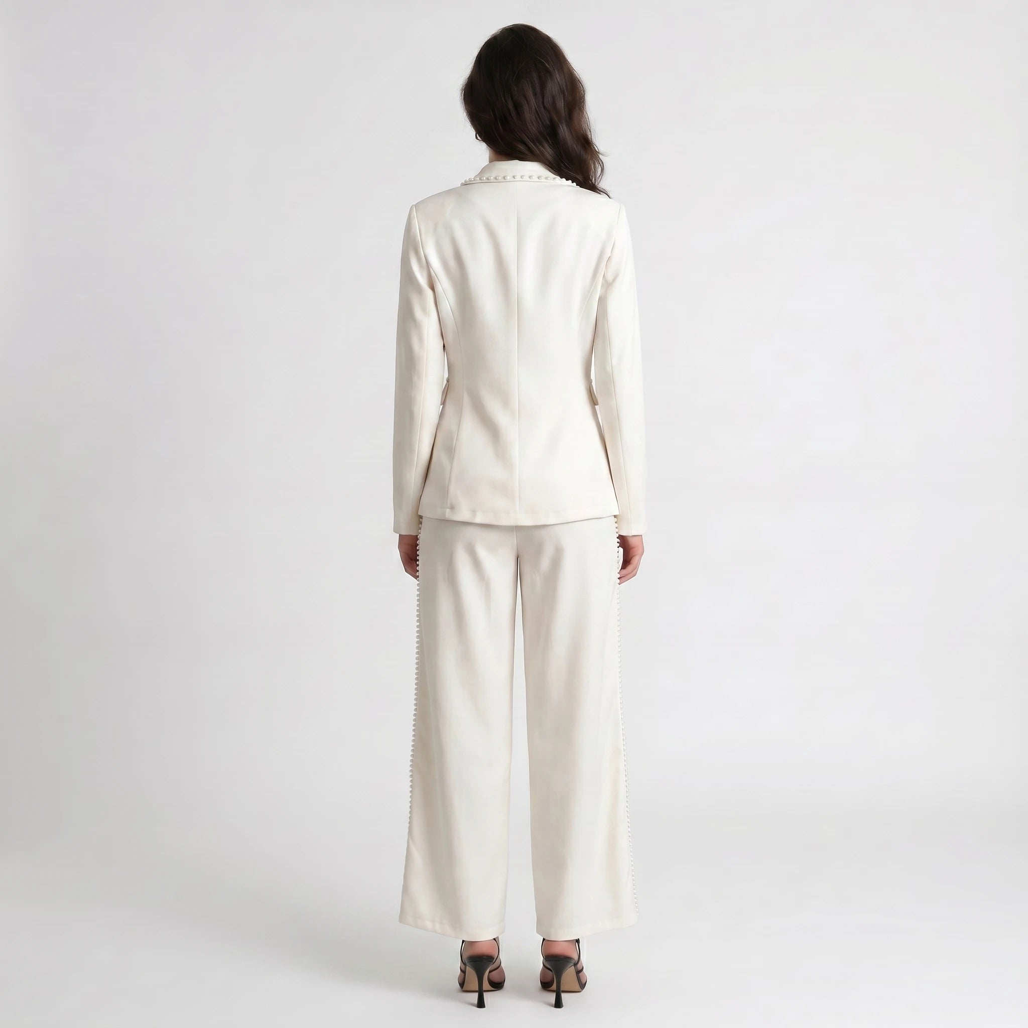 Pearl-Trim Blazer Set WHD0605178-S-250443