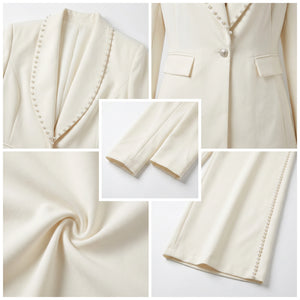 Pearl-Trim Blazer Set WHD0605178-S-250443