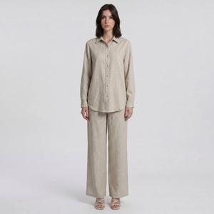 Linen-Look Shirt Pants Set WHD0605180-S-251190