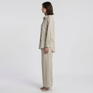 Linen-Look Shirt Pants Set WHD0605180-S-251190