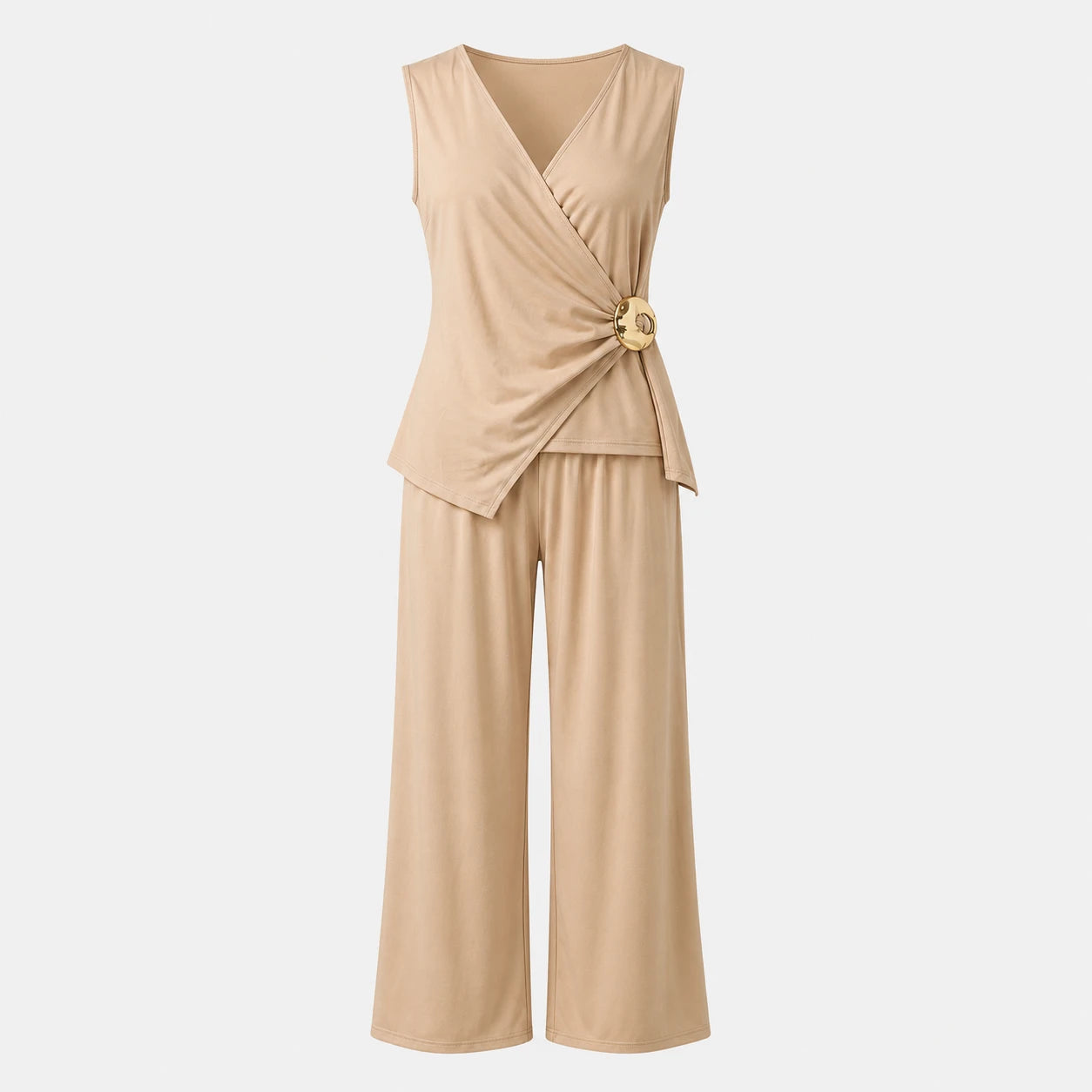 Wrap Buckle Wide Leg Jumpsuit WHD0605182-LF2537