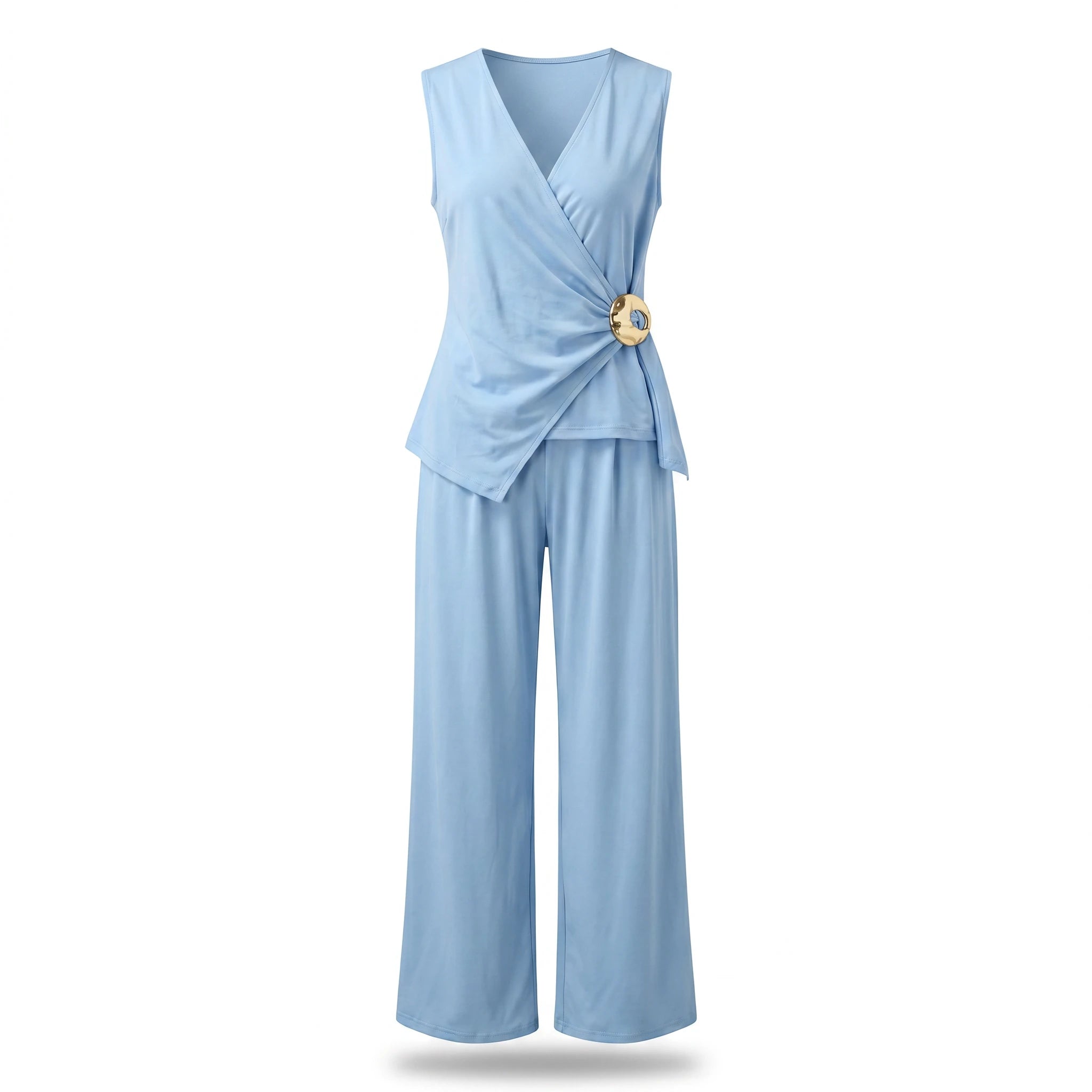 Wrap Buckle Wide Leg Jumpsuit WHD0605182-LF2537