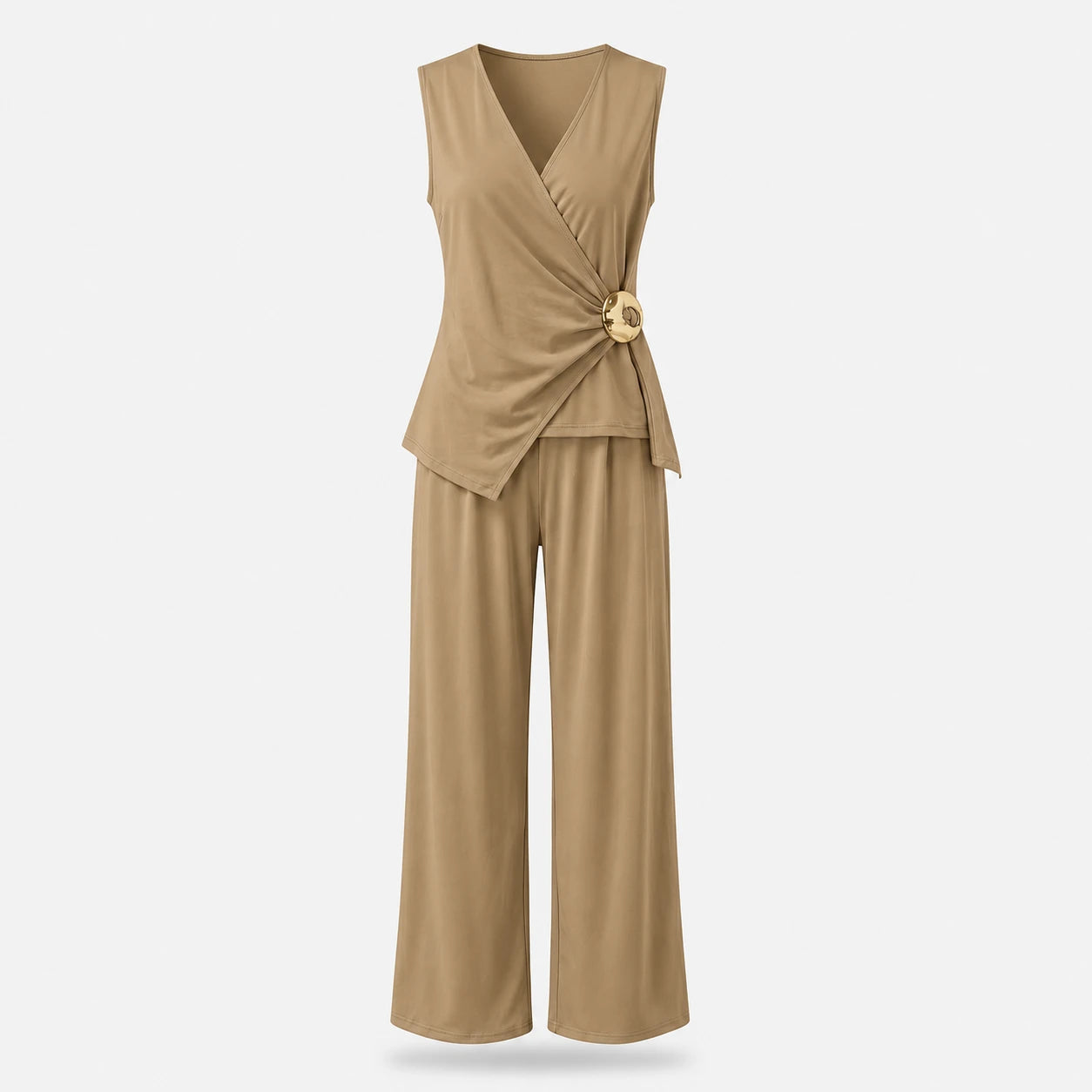Wrap Buckle Wide Leg Jumpsuit WHD0605182-LF2537