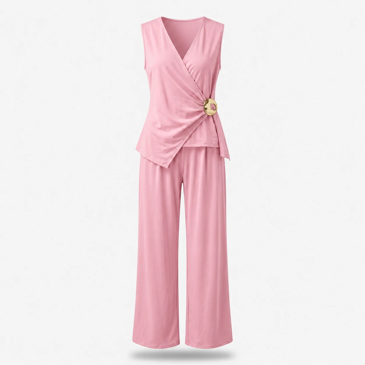 Wrap Buckle Wide Leg Jumpsuit WHD0605182-LF2537