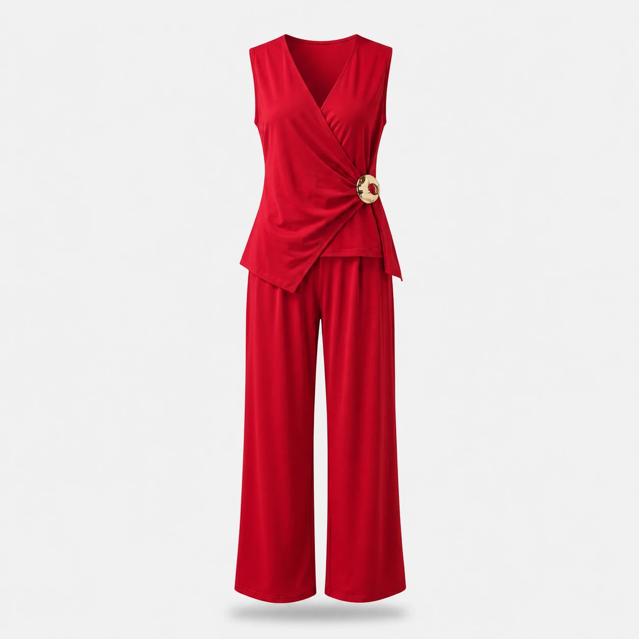 Wrap Buckle Wide Leg Jumpsuit WHD0605182-LF2537