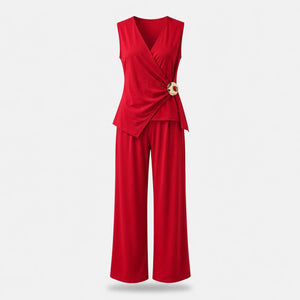 Wrap Buckle Wide Leg Jumpsuit WHD0605182-LF2537