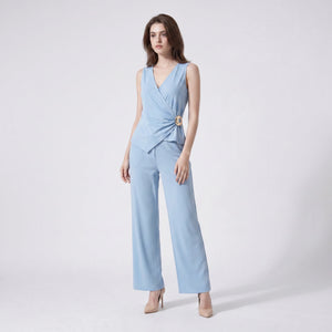 Wrap Buckle Wide Leg Jumpsuit WHD0605182-LF2537