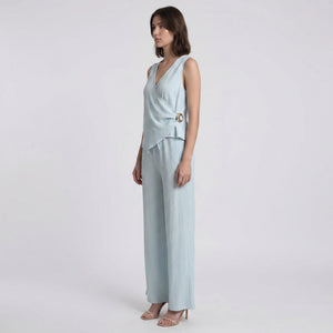 Textured Wrap Pants Set WHD0605182-S-251117