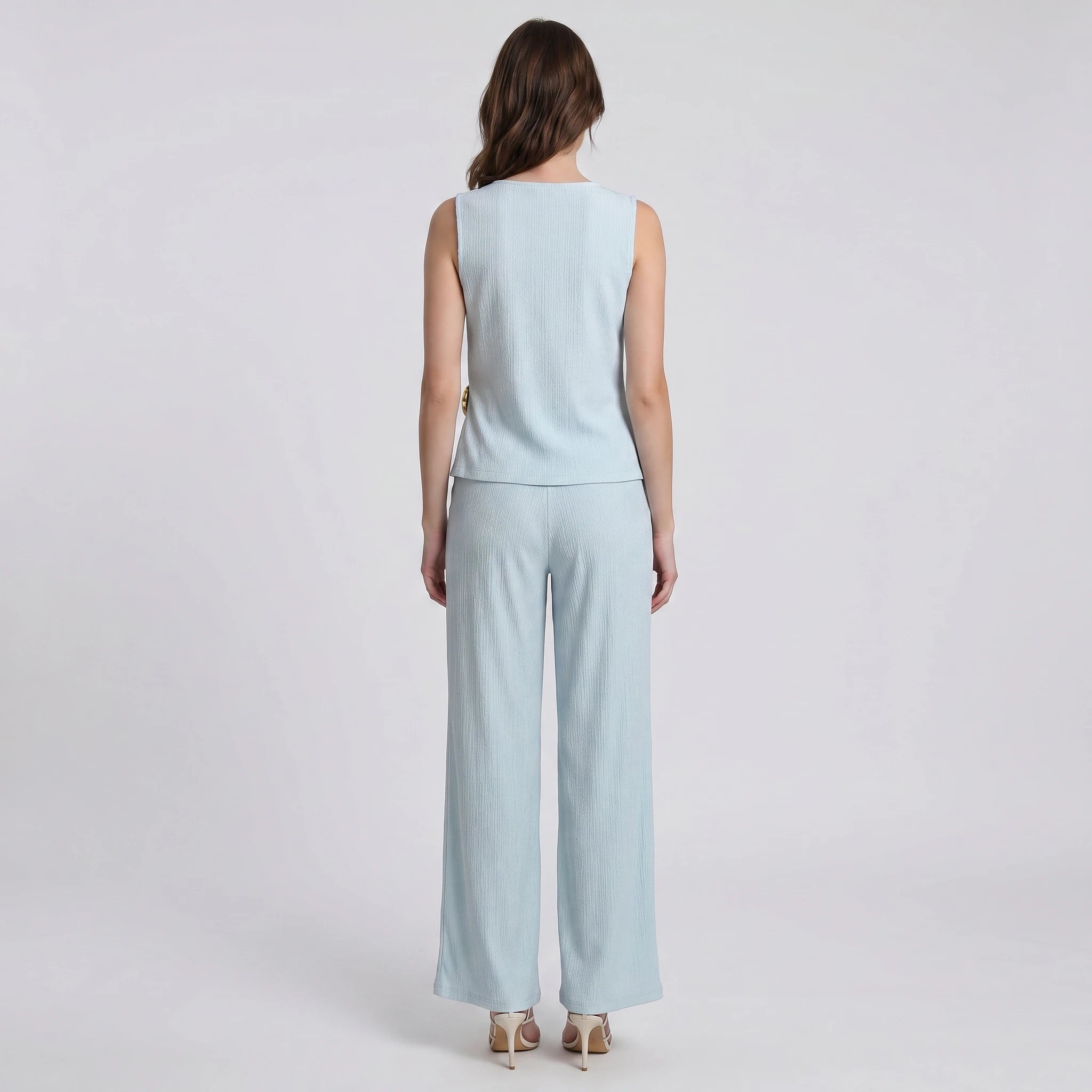 Textured Wrap Pants Set WHD0605182-S-251117