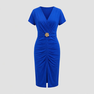 Ruched Buckle Midi Dress WHD0605184-LF2534