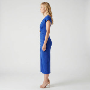 Ruched V-Neck Midi Dress WHD0605184-S-251118