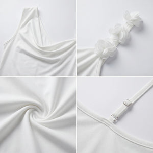 One-Shoulder Floral Applique Top WHD0605186-S-260108