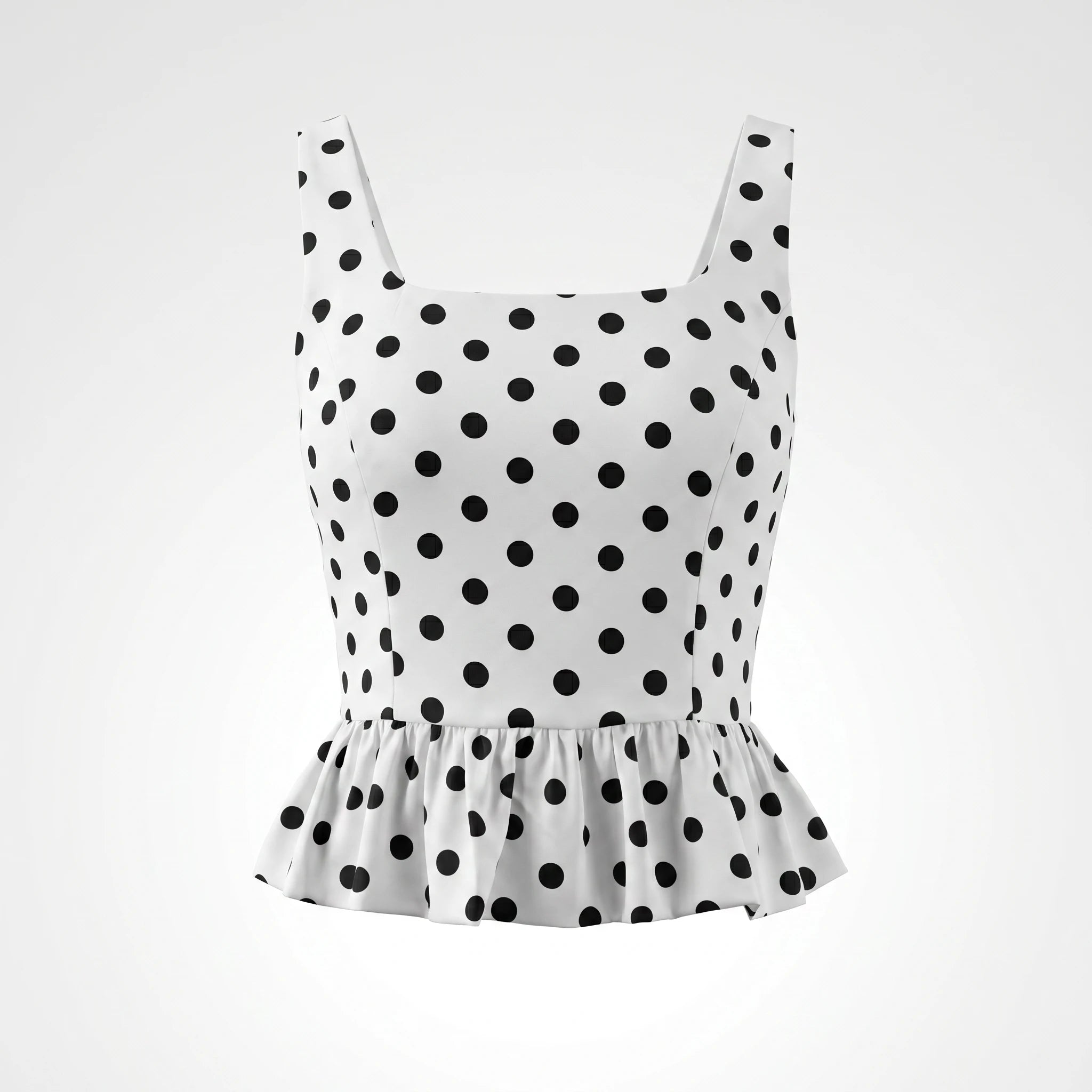 Polka Dot Peplum Top WHD0605188-S-26012127